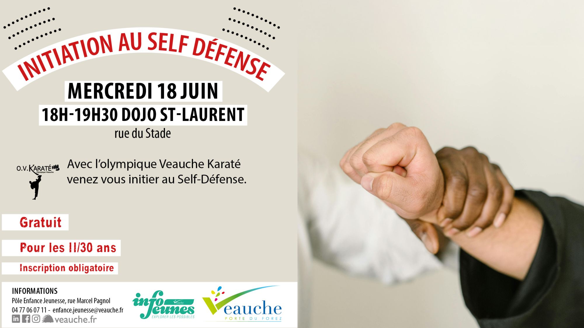 Initiation au self défense avec l'Olympique Veauche Karaté