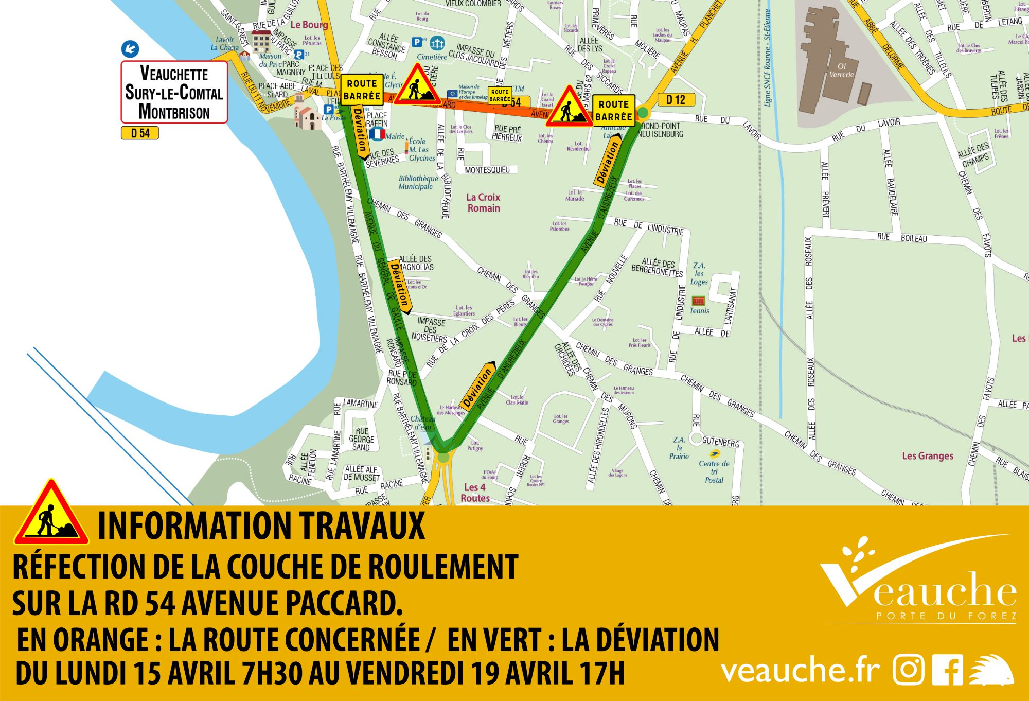 Fermeture de l'avenue Paccard du 15 au 19 avril pour travaux