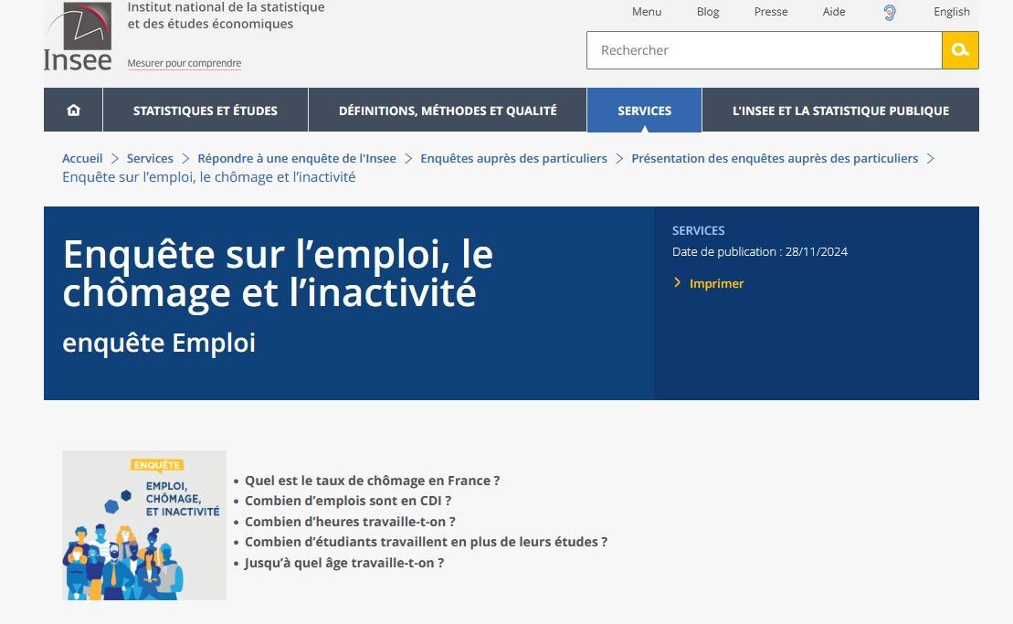 Enquête INSEE 2025