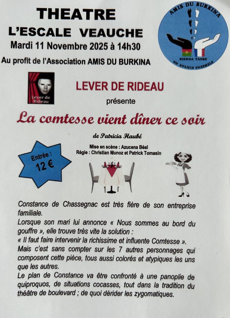 Théâtre La comtesse vient dîner ce soir