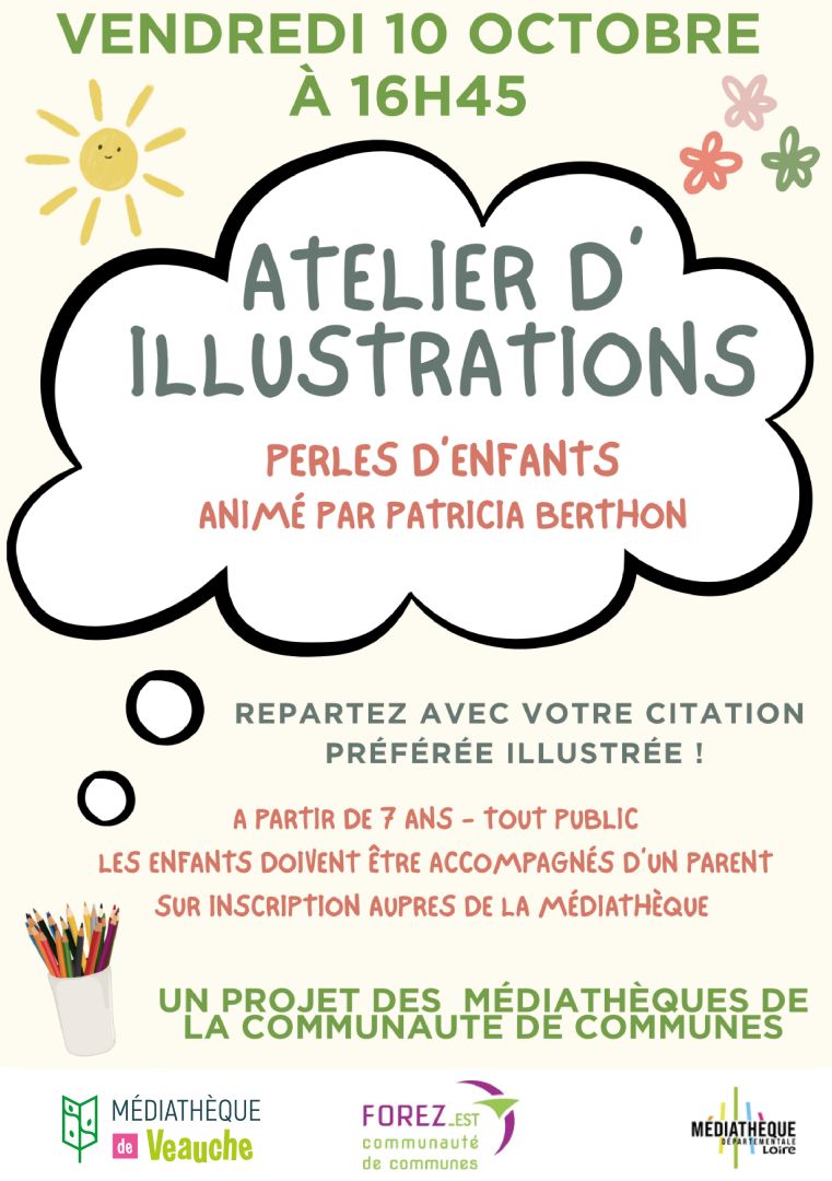 Atelier d'illustrations à la Médiathèque 