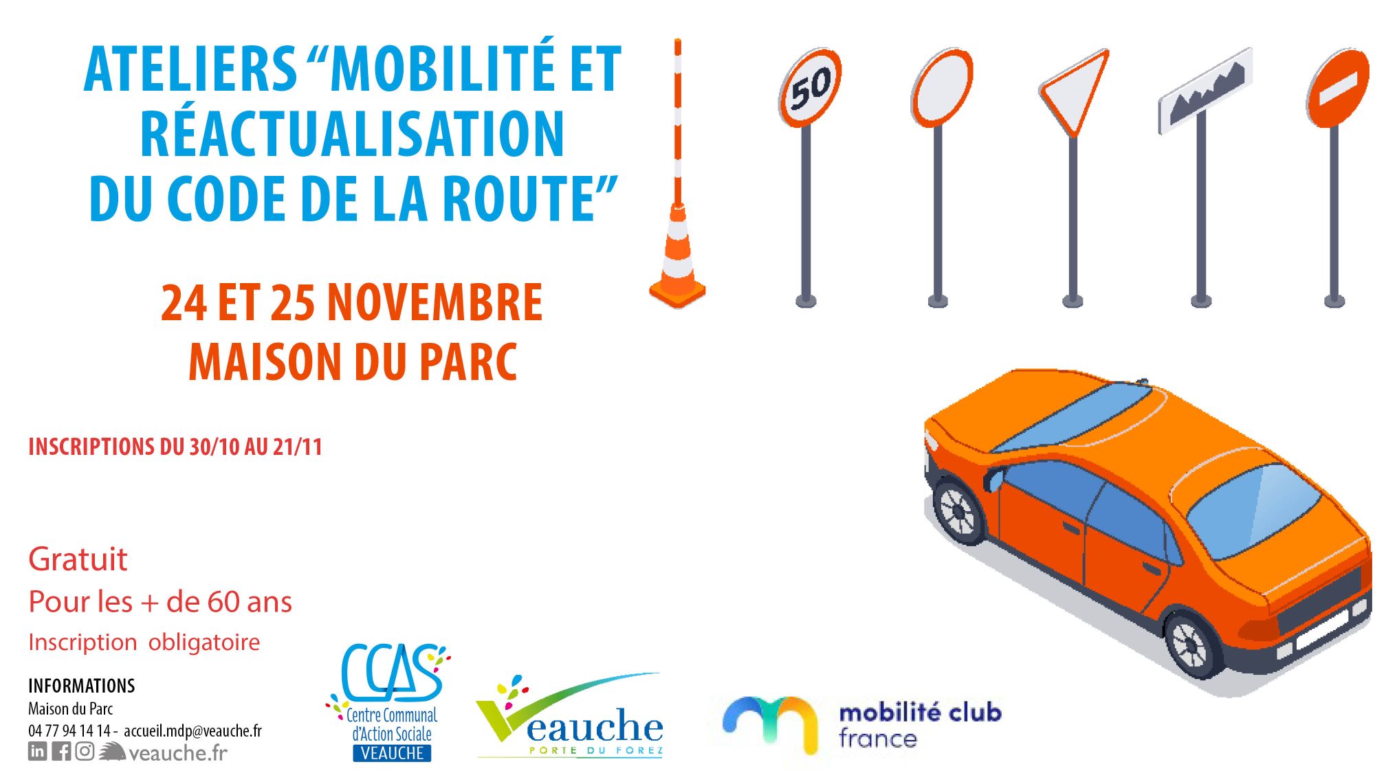 Inscriptions ateliers mobilité et réactualisation du code de la route