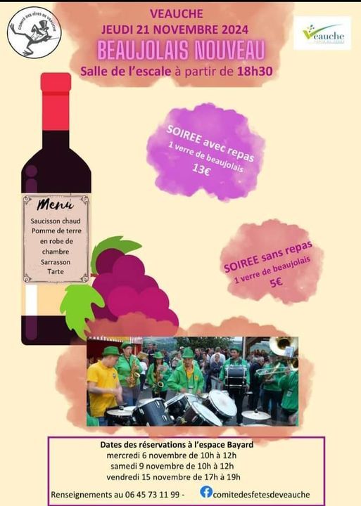  Beaujolais Nouveau : repas dansant du comité des fêtes 