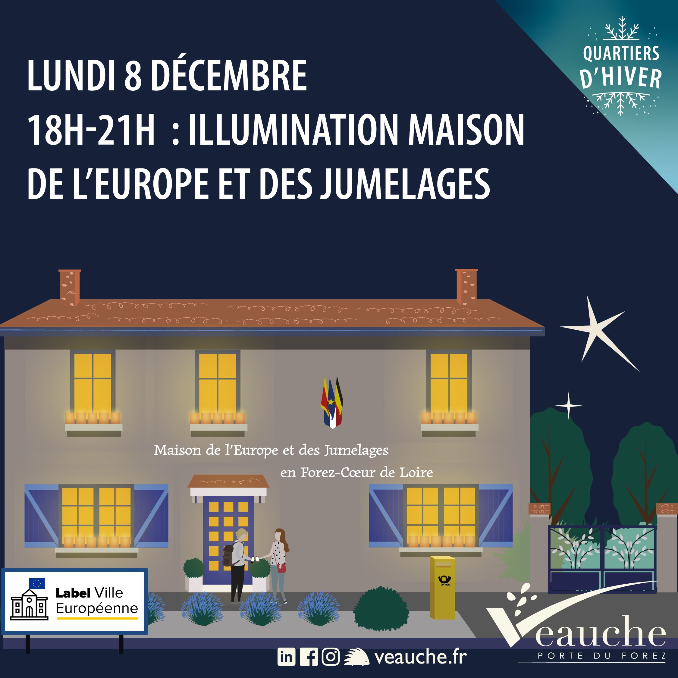 Illumination façade Maison de l'Europe et des Jumelages
