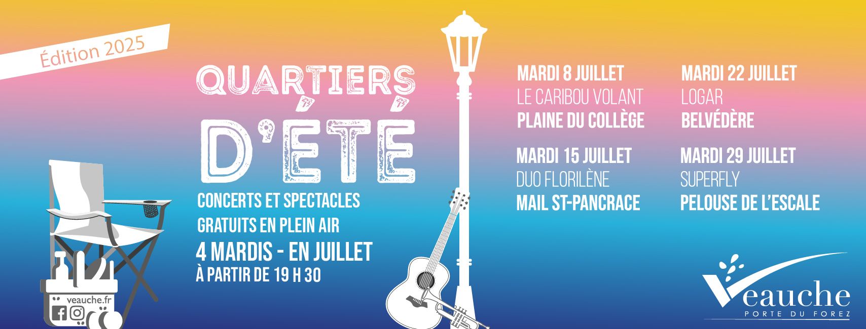 Les 4 mardis  de Juillet Veauche prend ses Quartiers d'été 